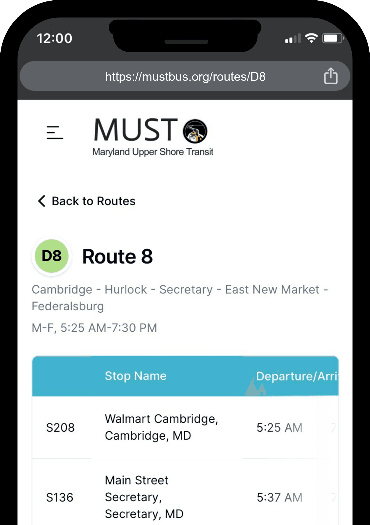 routes and schedules image