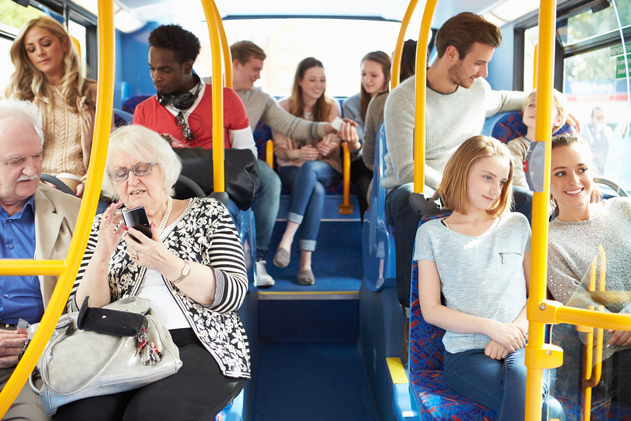 people on bus